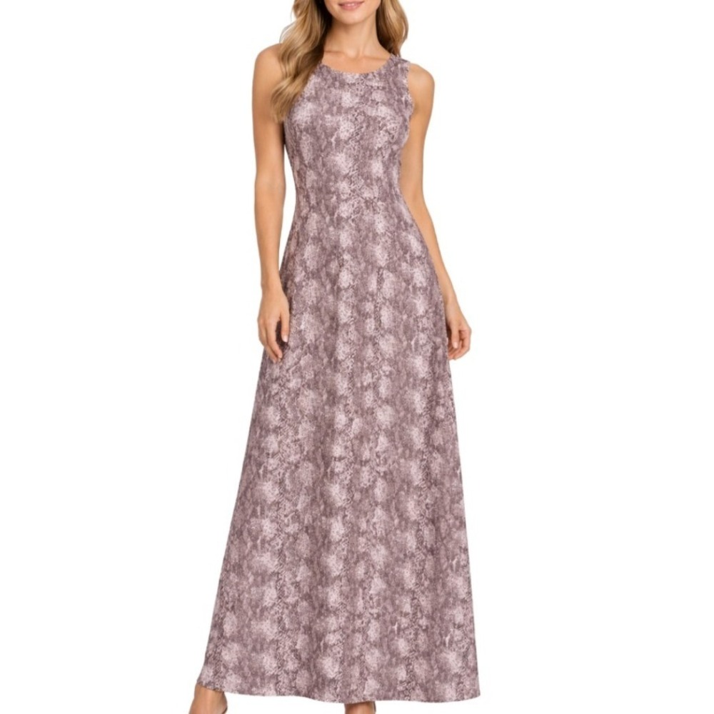 Urban Outfitters Snakeskin Maxi Dress Mauve Grey Sleeveless Modal Blend‎ Large